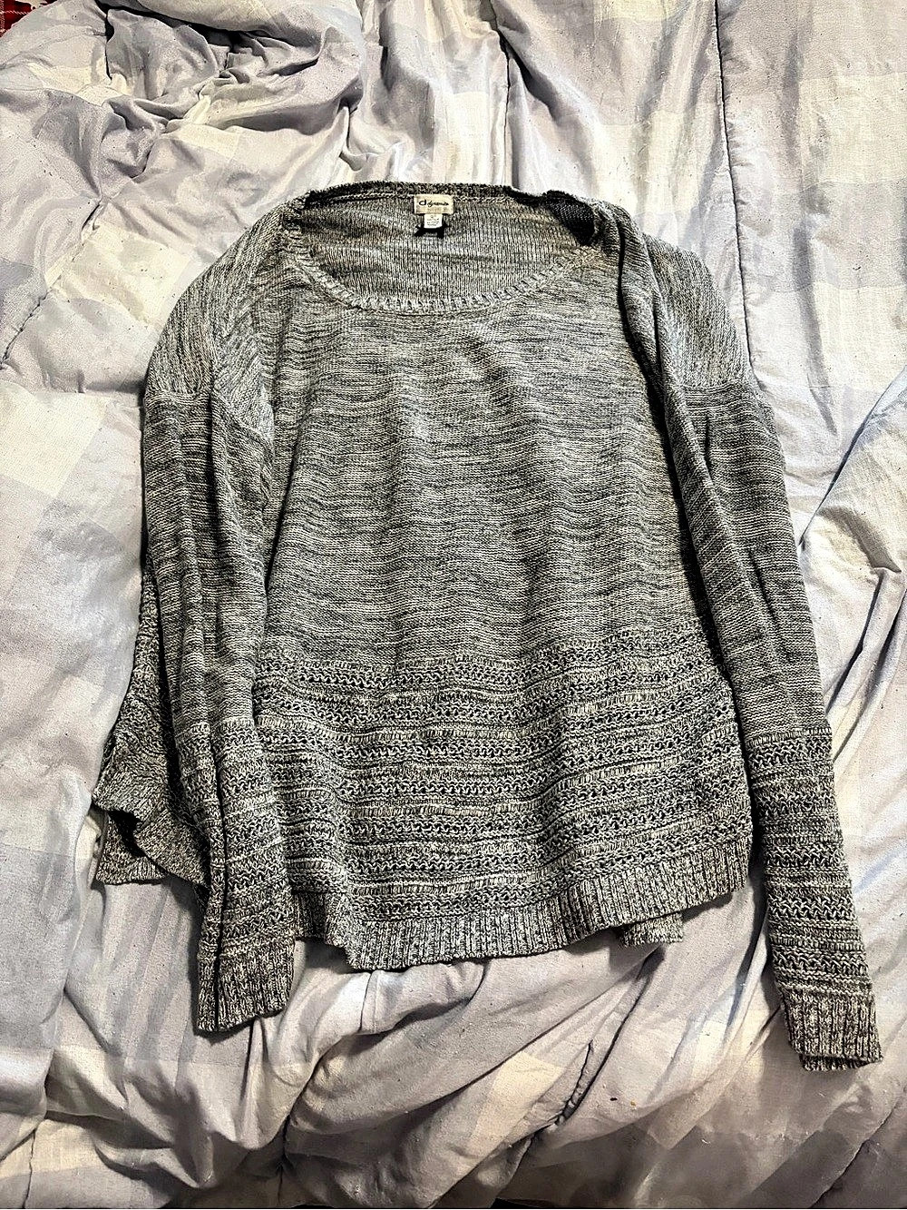 Large Gray Crew Neck Sweater Size Small